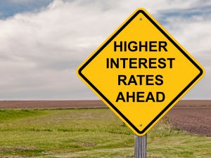 Caution Sign - higher Interest Rates Ahead